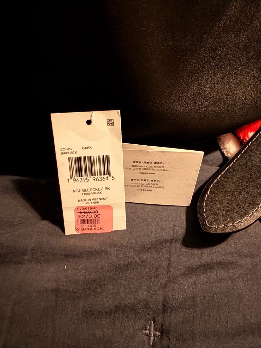 Coach Black Smooth Leather Crossbody Tote - Picture 9 of 9